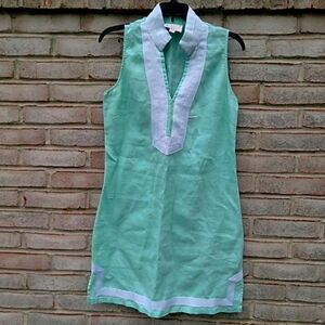 Sail to Sable | 100% linen mint green dress size small